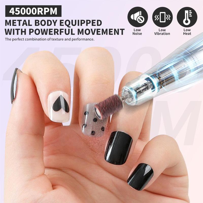 Professional Electric Nail Drill, 1 Box Portable Nail Drill for Acrylic Nail Removal, Rechargeable Nail Drill Machine for Nail Salon