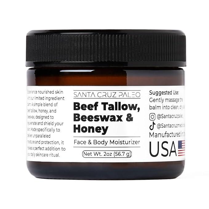 Santa Cruz Paleo Beef Tallow Beeswax and Honey, 2 Fl Oz (Pack of 1)