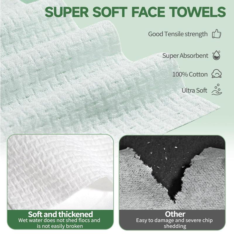 Disposable Facial Towel, 50 Counts box Soft Comfort Double Side Deep Skin Cleansing Facial Towel, Multi-purpose Wet and Dry Dual-use Facial Cleansing Towel, Travel Essentials