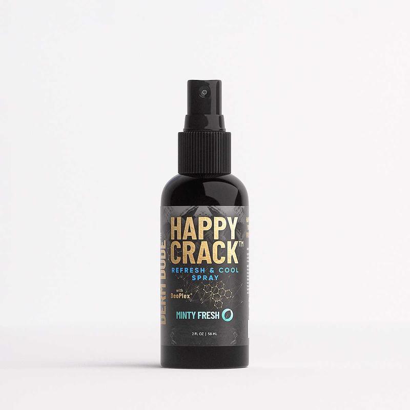 Happy Crack Refresh & Cool Spray – Minty Fresh Scent, Butt Odor Neutralizing, Removes Sweat & Perspiration Smell, Aloe & Chamomile Body Care