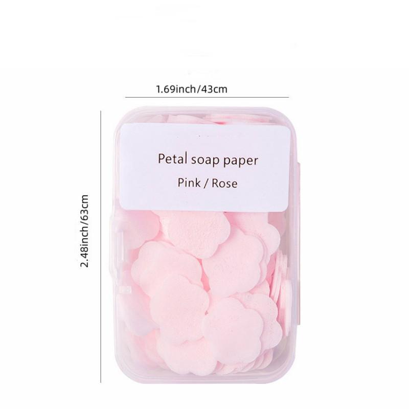 Random Color Disposable Travel Soap Sheet, 300pcs set Portable Hand Washing Soap Paper, Mini Flower Petal Soap Tablet for Outdoor Travel