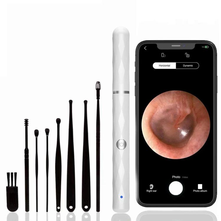 Ear Wax Removal Tool with 1080P Camera and Light - FSA HSA Eligible Ear Cleaner Kit, Includes 6 Spoons, Compatible with iOS & Android, Perfect for Safe and Precise Ear Cleaning (Black) Wireless Gentle