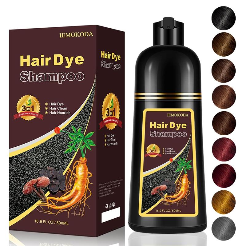 Chestnut Brown 3-in-1 Hair Color Shampoo – Quick Gray Coverage with Long-Lasting Effect, Unisex, Gentle Herbal Formula for All Hair Types.