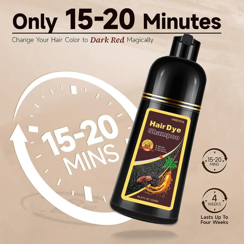 Unisex 3-in-1 Hair Dye Shampoo,Herbal Hair Dye Shampoo with Grey Coverage,Hair Dye 3-In-1 Hair Coloring Shampoo for Gray Coverage (Light Brown) for Women & Men - 16.9 Fl Oz