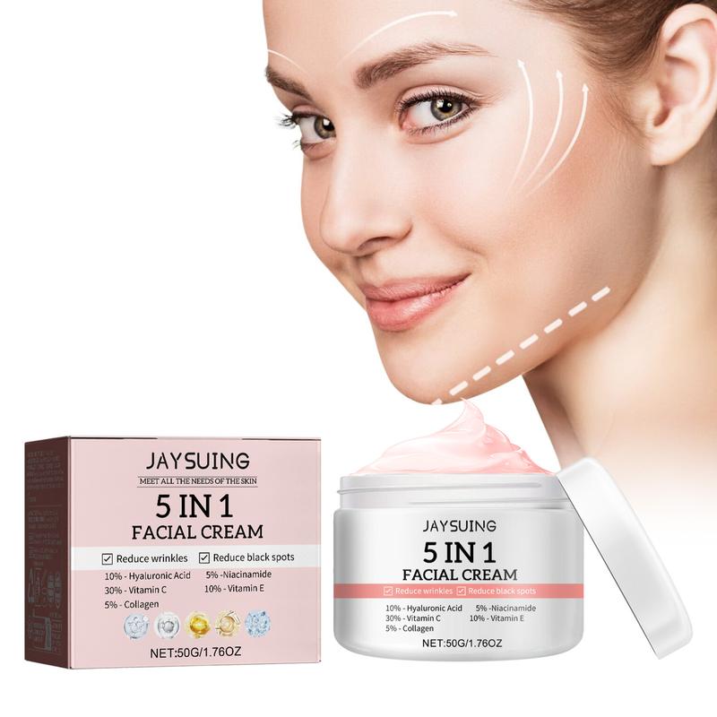 Jaysuing 5 in 1 Firming Cream Nourishes and Moisturizes Facial Skin Hyaluronic Hydrate