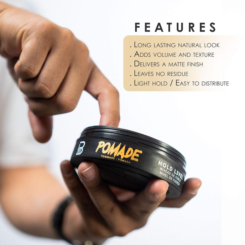 L3 Level 3 Pomade - Improves Hair Strength and Volume Long-Lasting Hold Infused with Keratin