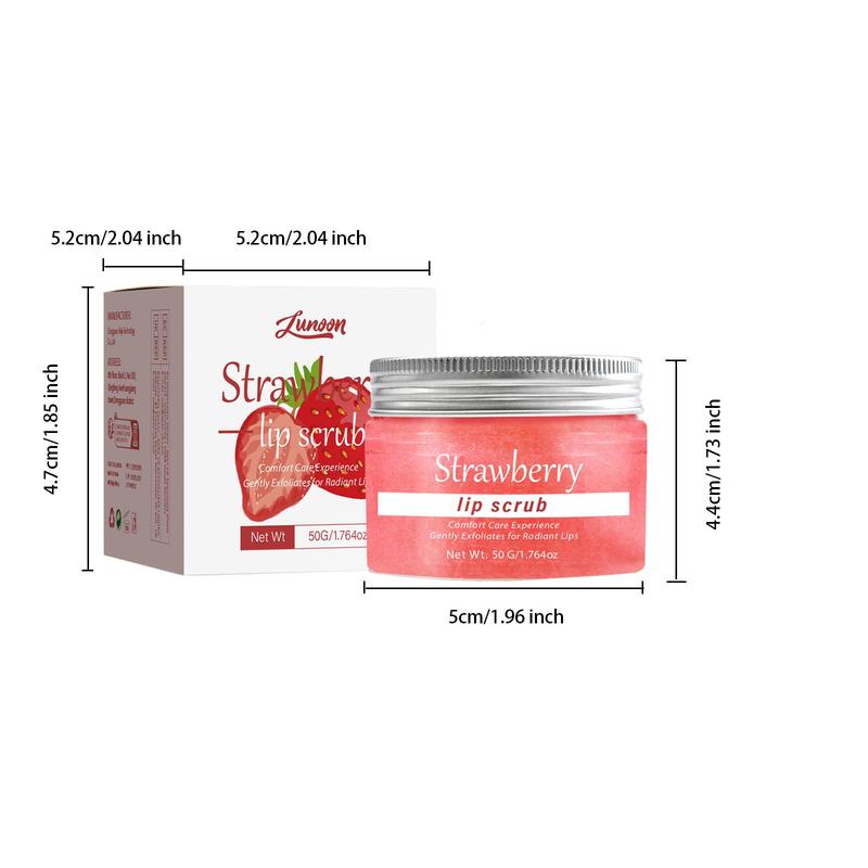 Strawberry Watermelon Coconut Rose Lip Scrub, Moisturizing Lip Care Scrubs for Exfoliating Fade Lip Lines Removing Dead Skin, Improving Lip Skin & Dark Lip