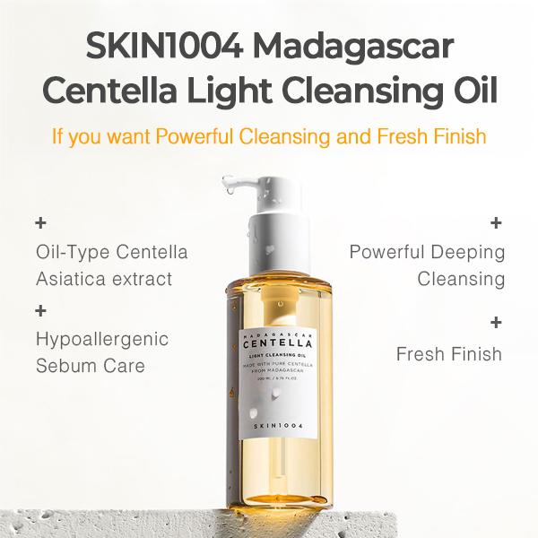 [SKIN1004] MADAGASCAR CENTELLA LIGHT CLEANSING OIL 200ML & MADAGASCAR CENTELLA AMPOULE 55ML