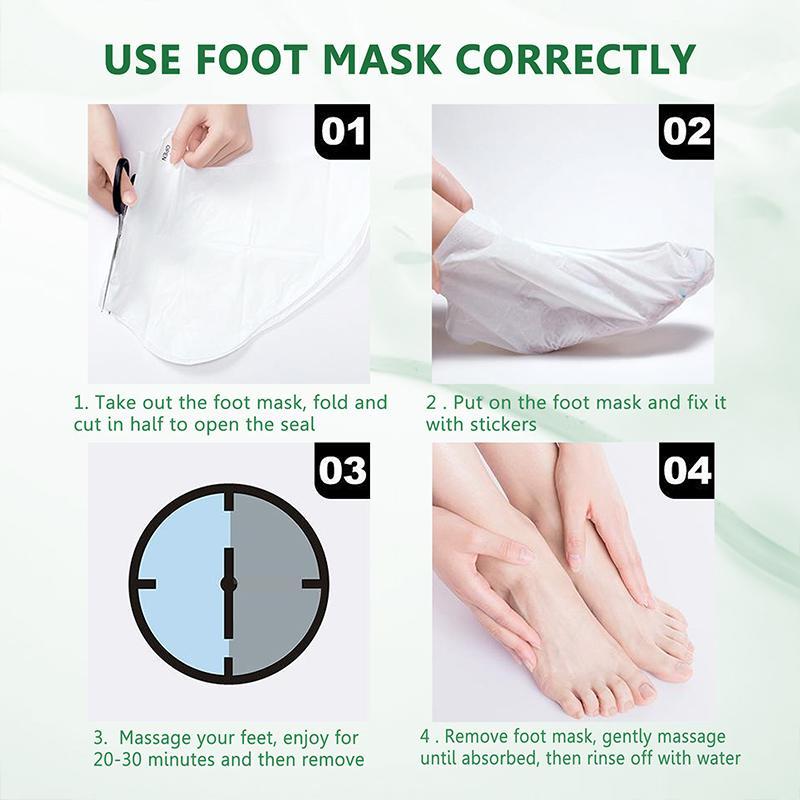 Nourishing Foot Mask, 1 Pair Coconut Oil Exfoliating Foot Mask, Magic Skin Peeling Dead Skin Hydrating Feet Mask