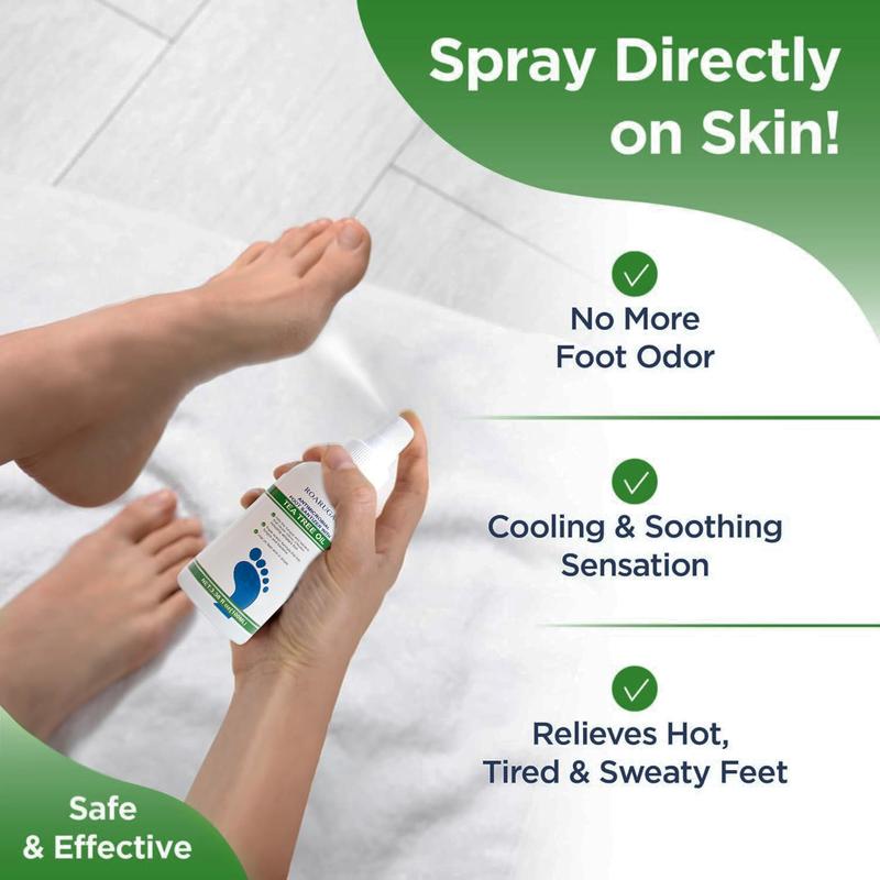 [+$5 Get 2PCS!!!] Tea Tree Oil Infused Foot Sanitizer Spray, Long-Lasting Disinfection & Antibacterial Protection