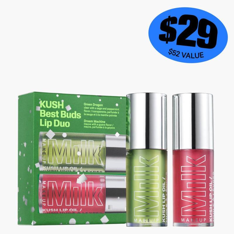 NEW! Milk Makeup KUSH Best Buds Lip Oil Duo for Hydrating and Smooth Lips, Skincare Bundle, Limited Edition Holiday Gift Kit