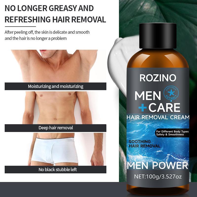 Men's Hair Removal Cream & Aftershave Lotion, 2 Counts box Gentle Hair Removal Cream, Long Lasting Hair Removal Product for Men