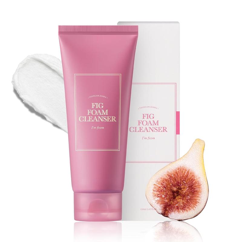 [I’m From Official Shop] Fig Foam Cleanser | Korean Daily Gentle Face Wash for Oily, Sensitive Skin, Sebum Control, Mild Alkaline, Creamy Bubble, Lather, Exfoliating, Vegan, Hydrating, Pore Cleansing 5.07 fl oz, Facial Wash Facial Cleansing Skin Repair