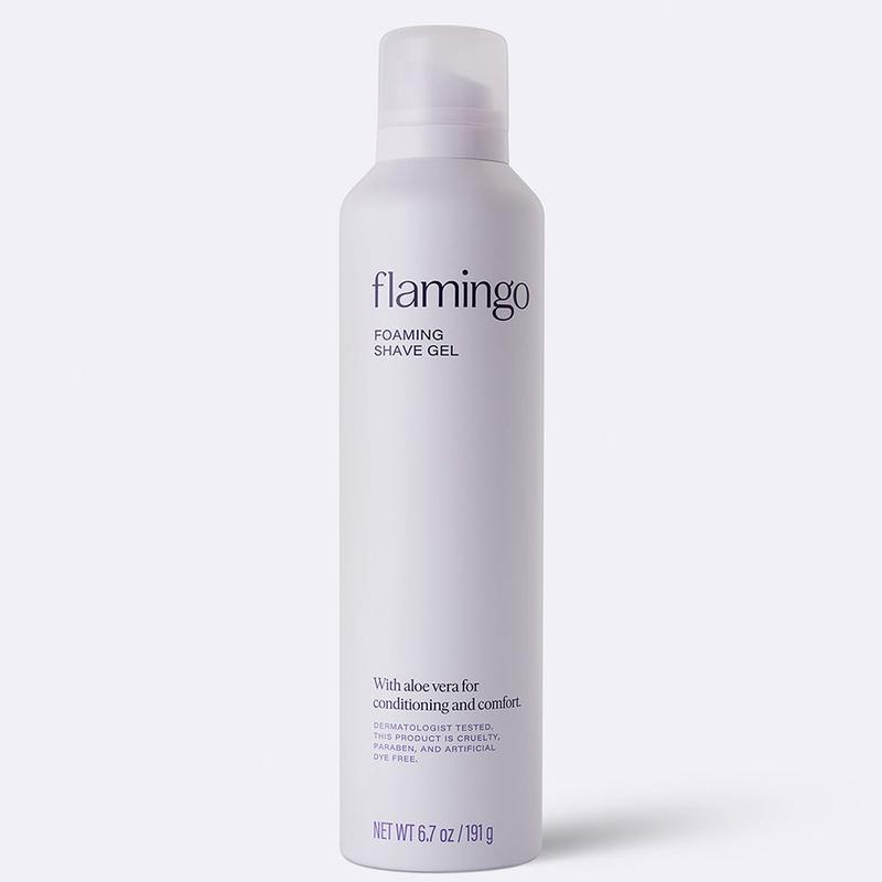 Flamingo Foaming Shave Gel - Lemon Iris Scent, Cushioned Shave for Smooth and Comfortable Results, Aloe-Infused Aftershave