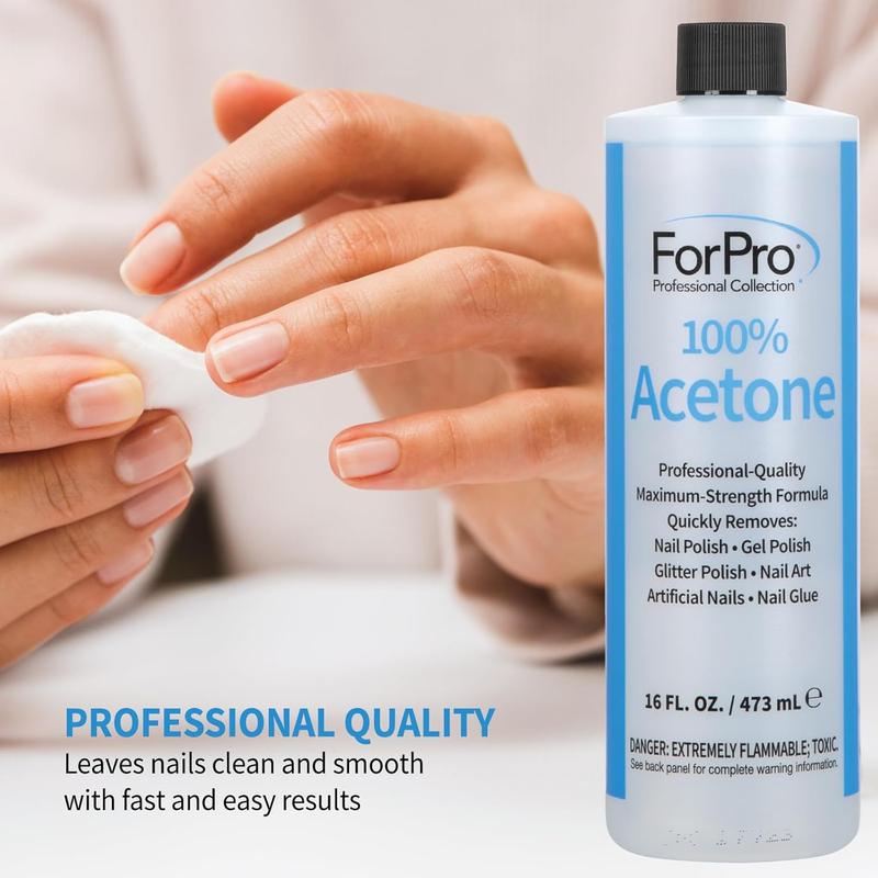 Professional Collection 100% Pure Acetone, Professional Nail Polish Remover for Natural, Artificial, Acrylic & Sculured Nails, Removes Gel Polish, Nail Glue, Nail Art & Glitter, 16 fl. oz.