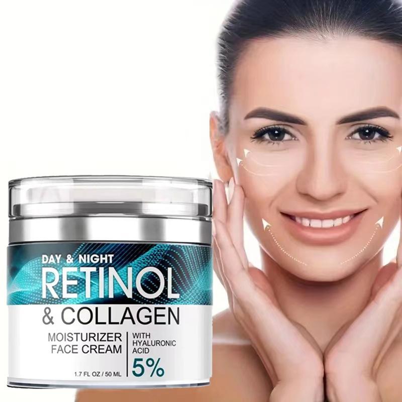 Retinol Collagen Day & Night Moisturizer, Hydrating Face Cream, Moisturizing Face Cream, Face Lotion for Women & Men, Skin Care Product for Daily Use