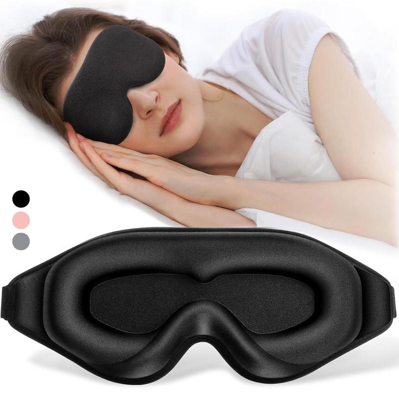 3D Sleep Mask, 1 Count Adjustable Blackout Eye Cover, Soft Comfortable Eye Mask for Sleeping, Yoga, Travel, Eye Care Product for Men & Women