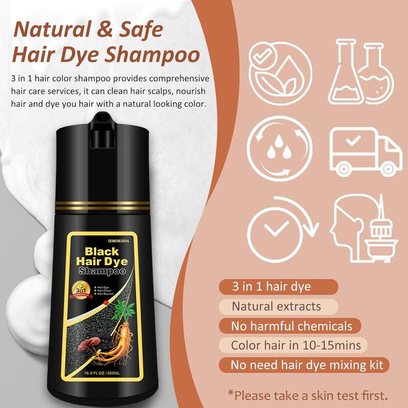 Sliver Gray Hair Dye Shampoo,3-in-1 Natural Herbal Ingredients Color Shampoo For All Type,Easy To Use At home  & Haircare Salon