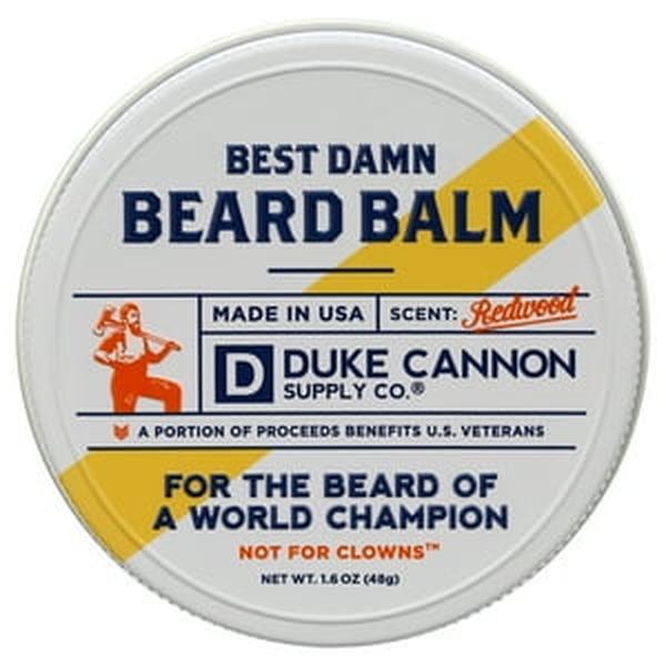 Duke Cannon Best Damn Beard Balm - Redwood Scent with Lanolin, 1.6 oz, 1 Premium Tin