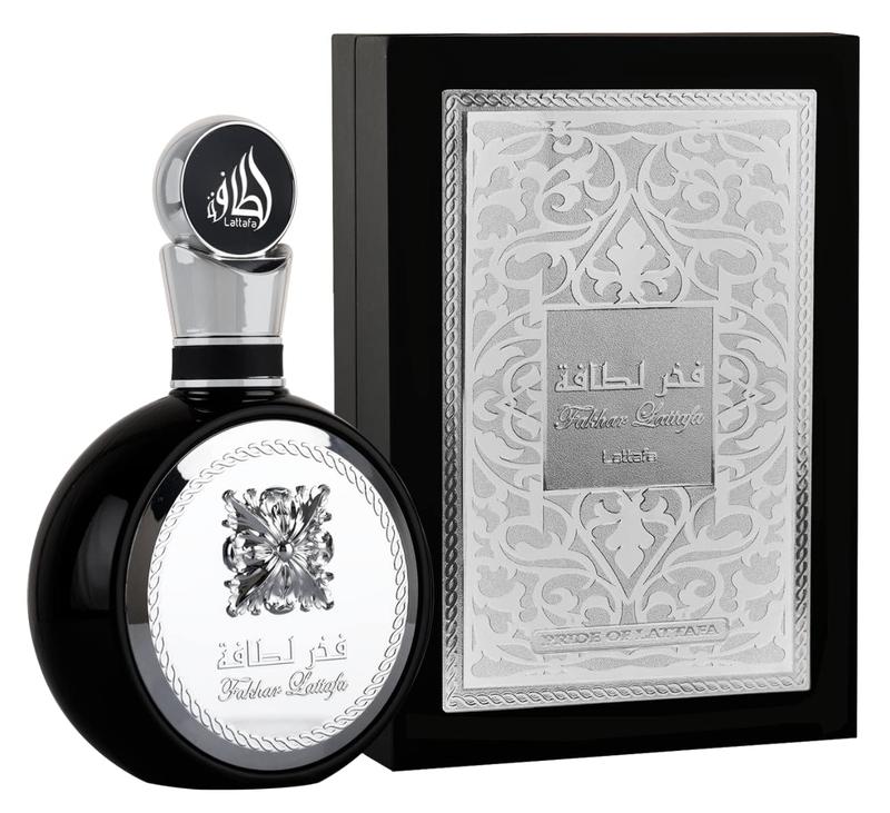 Lattafa Perfumes | Fakhar Silver - Mens Eau de Parfum - 3.4 Oz (100ML) | Aromatic and Woody Fragrance Scent Gift