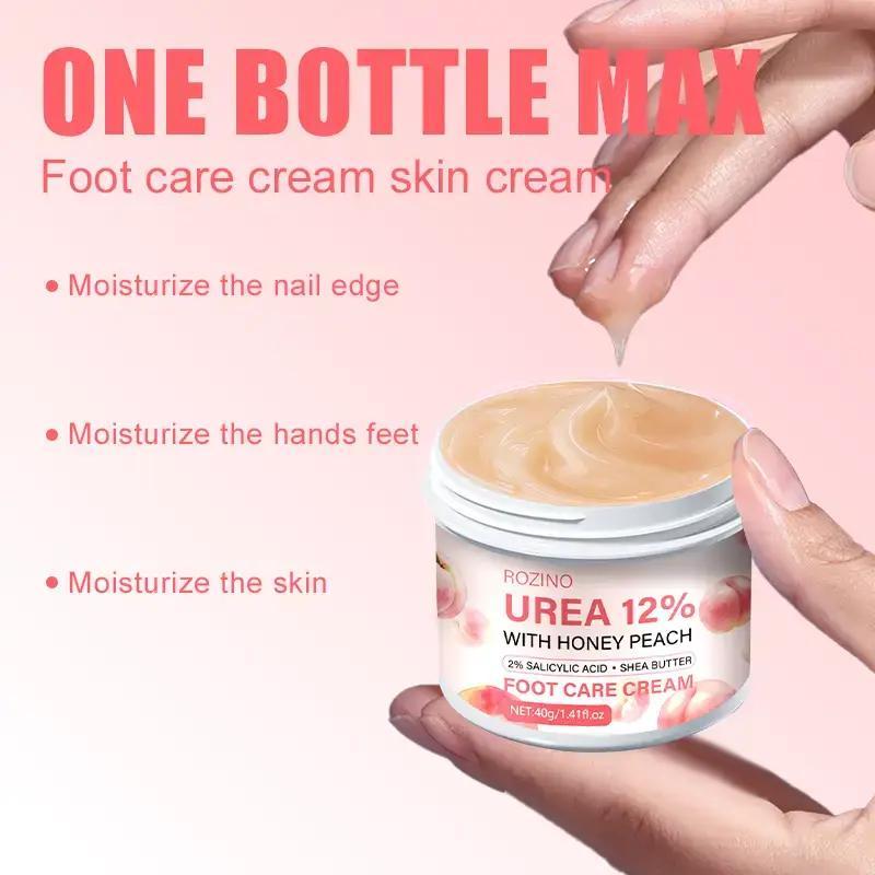 Peach Foot Care Cream, 1 Piece Moisturizing & Soothing Foot Cream, Containing 12% Urea & 2% Salicylic Shea Butter, Suitable For Dry Skin