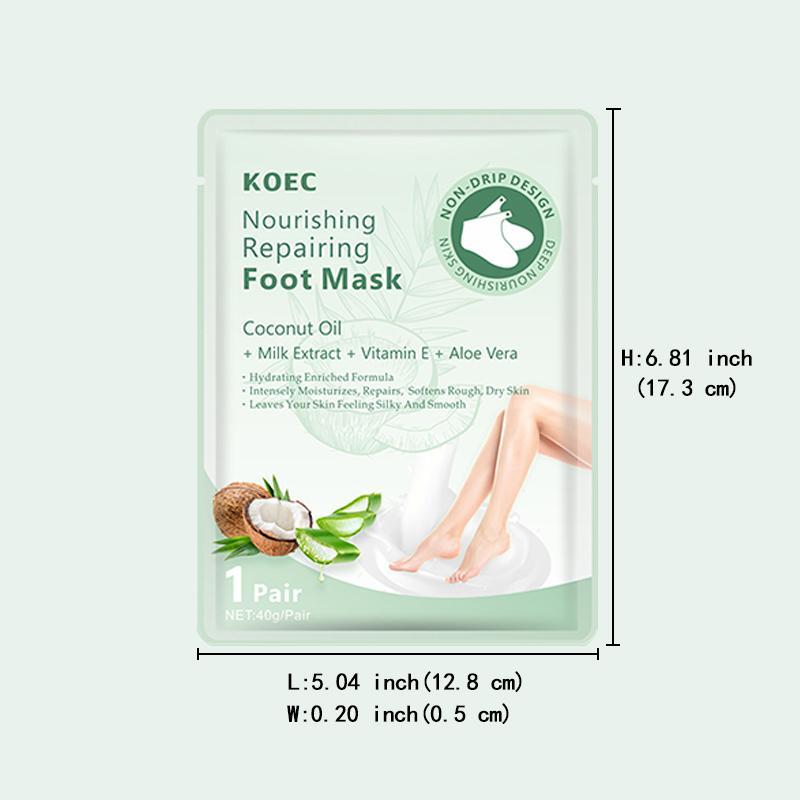 Nourishing Foot Mask, 1 Pair Coconut Oil Exfoliating Foot Mask, Magic Skin Peeling Dead Skin Hydrating Feet Mask