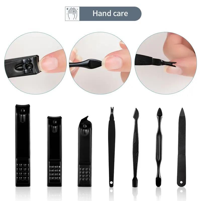 Nail Trimmer Set with Storage Case, Summer Stainless Steel Manicure Pedicures Tools, Nail Art Tools, Nail Care Gift for Women and Men