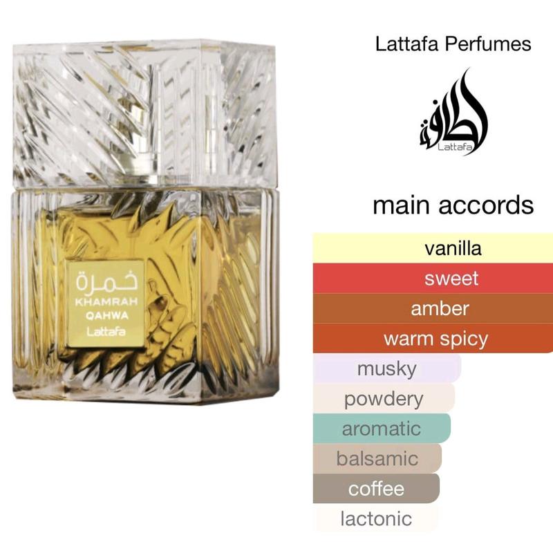 Lattafa Khamrah Qahwa EDP Unisex 3.4 Fl oz Perfume Cologne