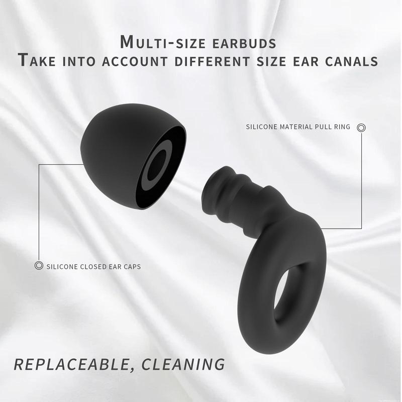 Silicone Earplugs, 1 Set Comfortable Soft Swimming Earplugs, Portable Earplugs for Sleeping, Swimming, Work, Ear Tips for Women and Men, Christmas Gift