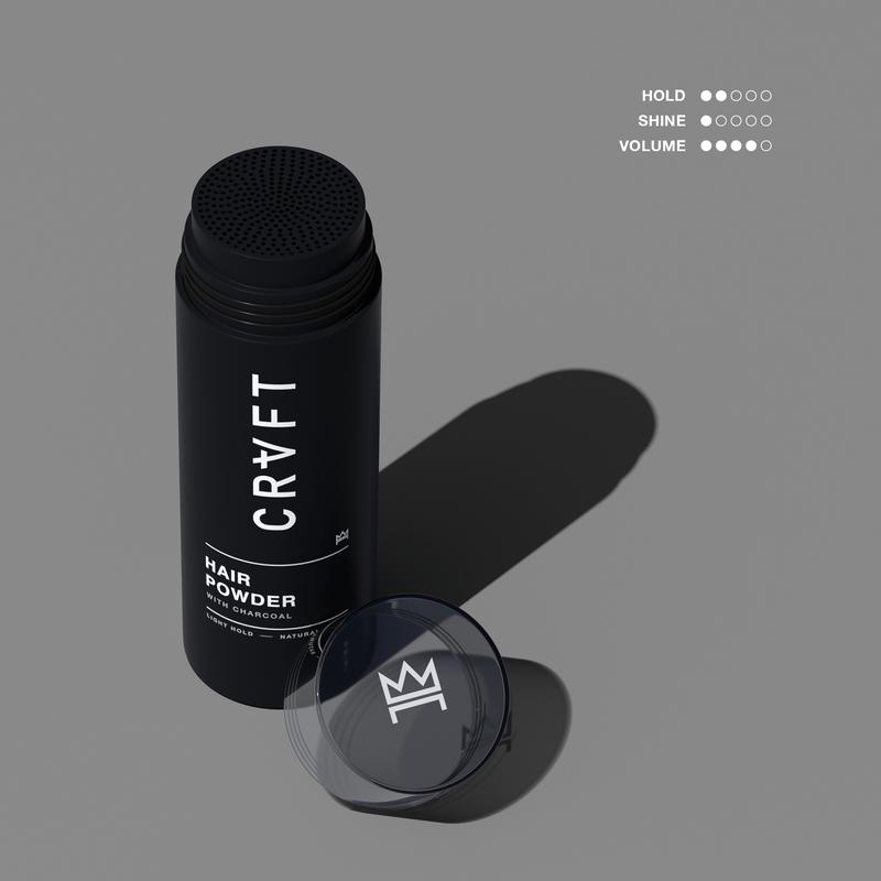 CRVFT Hair Powder 1oz - Light Hold Zero Shine - Added Texture and Volume in Thinner Hairstyles texturizing powder - Matte Finish Men's Styling Powder - Ideal For Thin Short Hair - Root Lifting Styling Powder [Shaker Bottle]