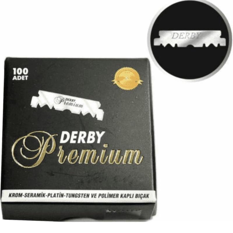 derby Premium single Edge Pre cut Half Shaving blades for Barber Razors for professional Barbers salon shop or personal use 100 Blades Pack