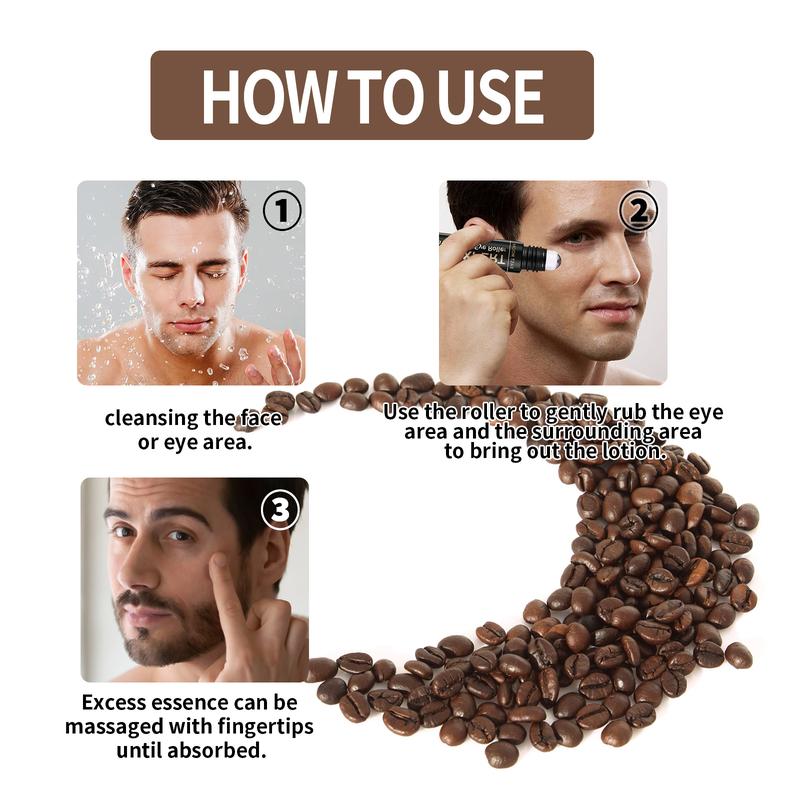 Incorporating natural herbal elements, this moisturizing and revitalizing eye roller for men can tighten and lift the skin, effectively reducing fine lines and dark circles under the eyes.