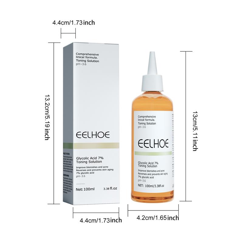 EELHOE Glycolic Acid 7% Exfoliating Toner - 100ml Skin Repair, Exfoliate, Wrinkle Exfoliating for Face, Hydrates  Skincare Smoother Aloe Delicate Facial Sensitive Gentle Gift Mom Radiant Comfort tone brightening