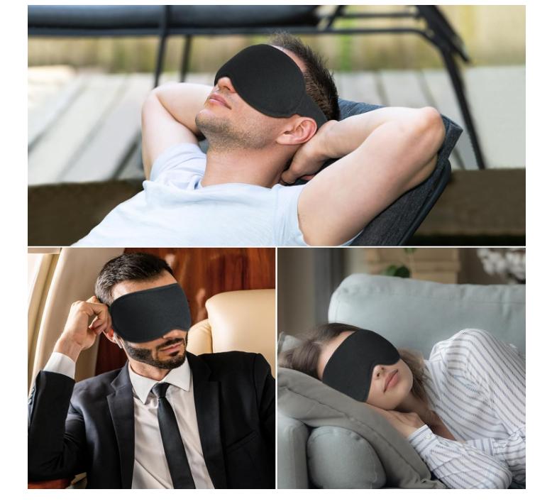 Blackout Sleep Eye Mask for Women Men, Zero Eye Pressure Sleeping Mask - Ergonomic Design 3D Cutout Eye Movement