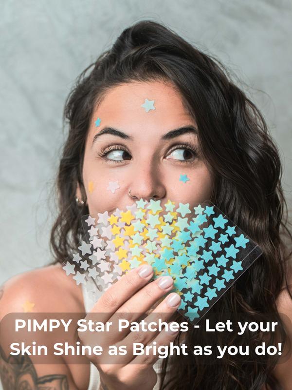 Pimpy Acne Star Patches for Face - Hydrocolloid Acne Patches, Cute Star Zit Covers, 200 pcs, 5 Colors, 3 Sizes - Skin Repair, Skincare