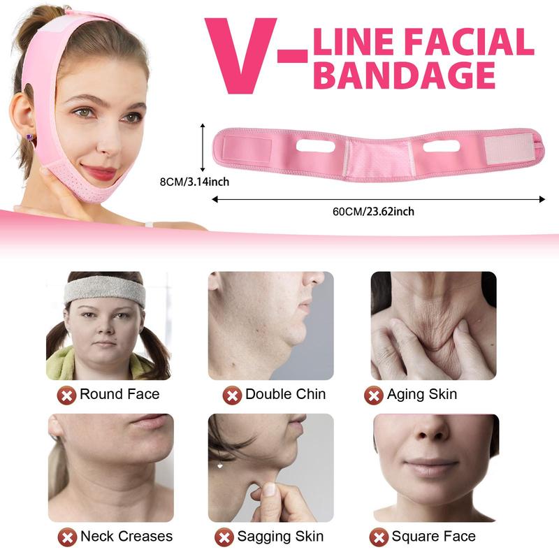 V Line Facial Bandage, 1 Count 2 Counts Face Lifting Bandage, Comfortable Elastic Fabric Face Bandage, Facial Skin Care Tool for Women