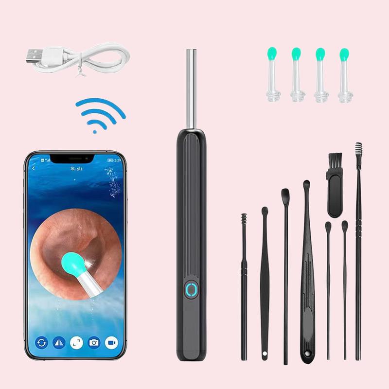 Ear Wax Removal Tool Camera, 1 Box Ear Cleaner with Light & Camera & Accessories, Earwax Removal Kit Compatible with Cell Phones & Tablets