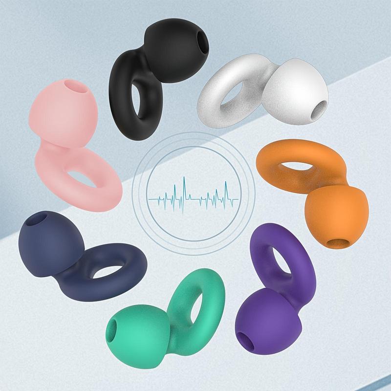 Silicone Earplugs, 1 Set Comfortable Soft Swimming Earplugs, Portable Earplugs for Sleeping, Swimming, Work, Ear Tips for Women and Men, Christmas Gift