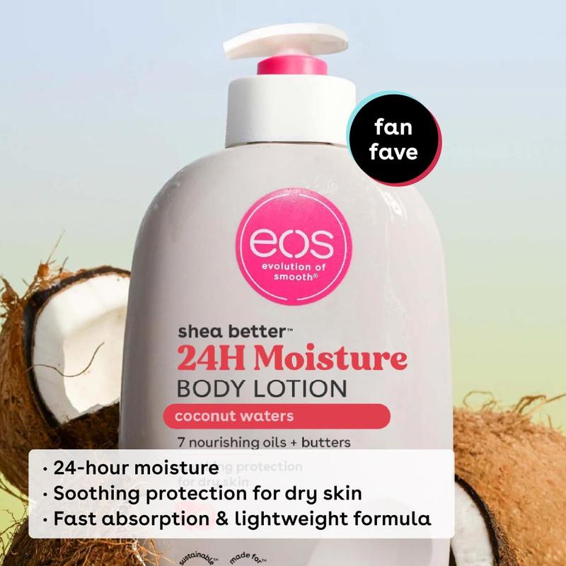 Body Lotion- Coconut Waters, 24-Hour Moisture Skin Care, Lightweight & Non-Greasy, Made with Natural Shea, Vegan, 16 fl oz