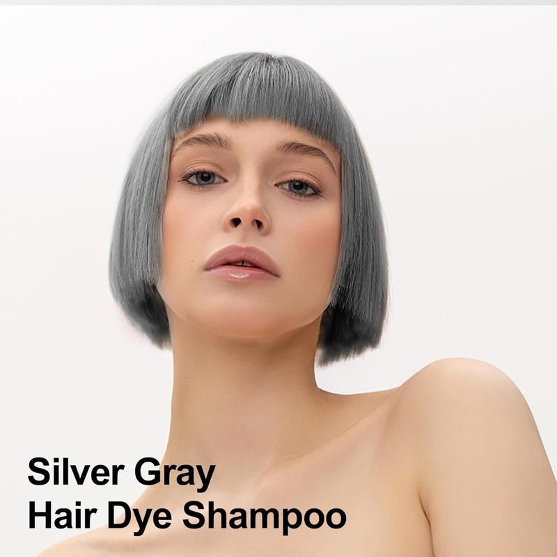 Sliver Gray Hair Dye Shampoo,3-in-1 Natural Herbal Ingredients Color Shampoo For All Type,Easy To Use At home  & Haircare Salon