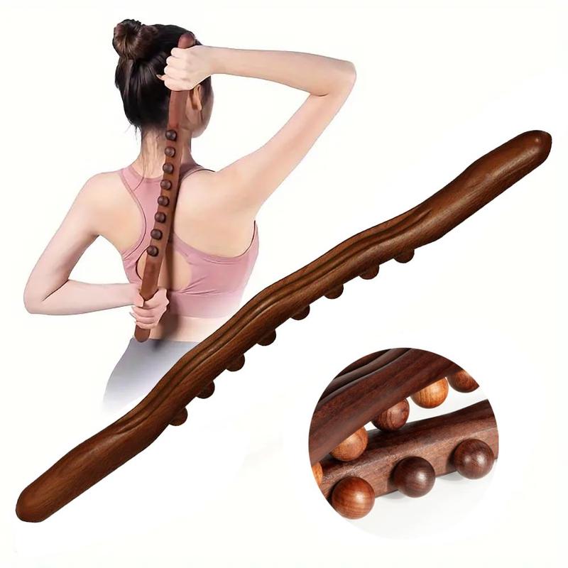 Wooden Body Massage Tool, Manual Massager for Neck Back Foot Calf Leg Relax, Portable Whole Body Muscle Massage Stick for Home & Travel