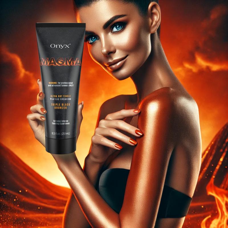 Onyx Magma Tingle Tanning Lotion for Advanced Tanners - Triple Dark Tingling Tanning Lotion Bronzer for Tanning Beds for Insanely Black Tan Results - Tanning Bed Lotion with Thermal Active Formula