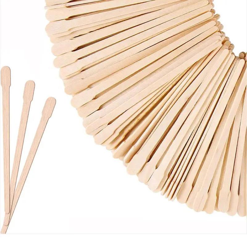 100pcs Wooden Waxing Applicator Stick, Wax Spatulas Wax Applicator Sticks, Waxing Craft Sticks for Hair Eyebrow Removal, Christmas Gift