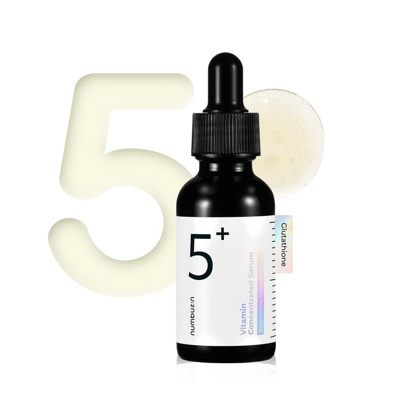 numbuzin No.5+ Vitamin Concentrated Serum | Glutathione & Vitamin Serum, Dark Spot, Korean Skincare 1.01fl.oz 30ml Brightening Evening Flawless Skin Repair