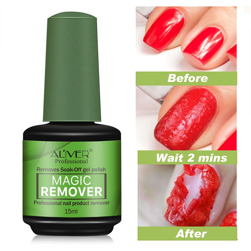 Magic Soak-Off Quick,Professional Nail Polish Remover for Natural, Gel Nails (15ml)