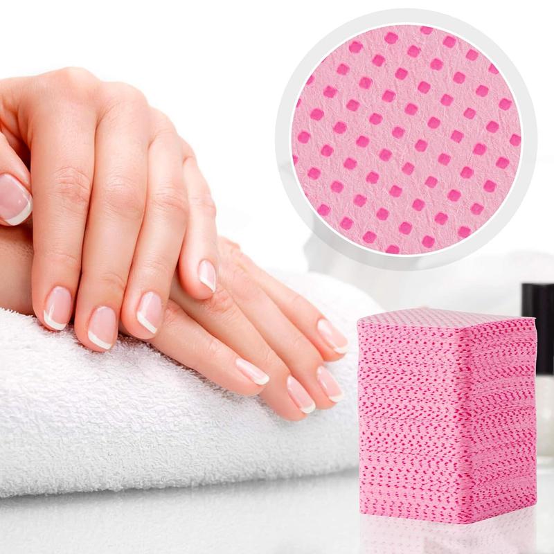 1200 Lint Free Nail Wipes - Pink Acetone Nail Polish Remover Wipes Lint Free Nail Wipes Pads Gel Nails No Lint Nail Glue Wipes Eyelash Extensions Toallitas Para Uñas Sin Pelusa Nail Supplies