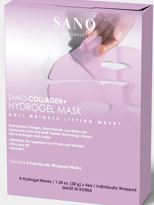 Korean Deep Collagen Hydrogel Mask UPGRADED  MASK with 300 Da Hydrolyzed Collagen, Niacinamide, Hyaluronic Acid and Peptides - Changes Color as Actives are Absorbed - Made in Korea