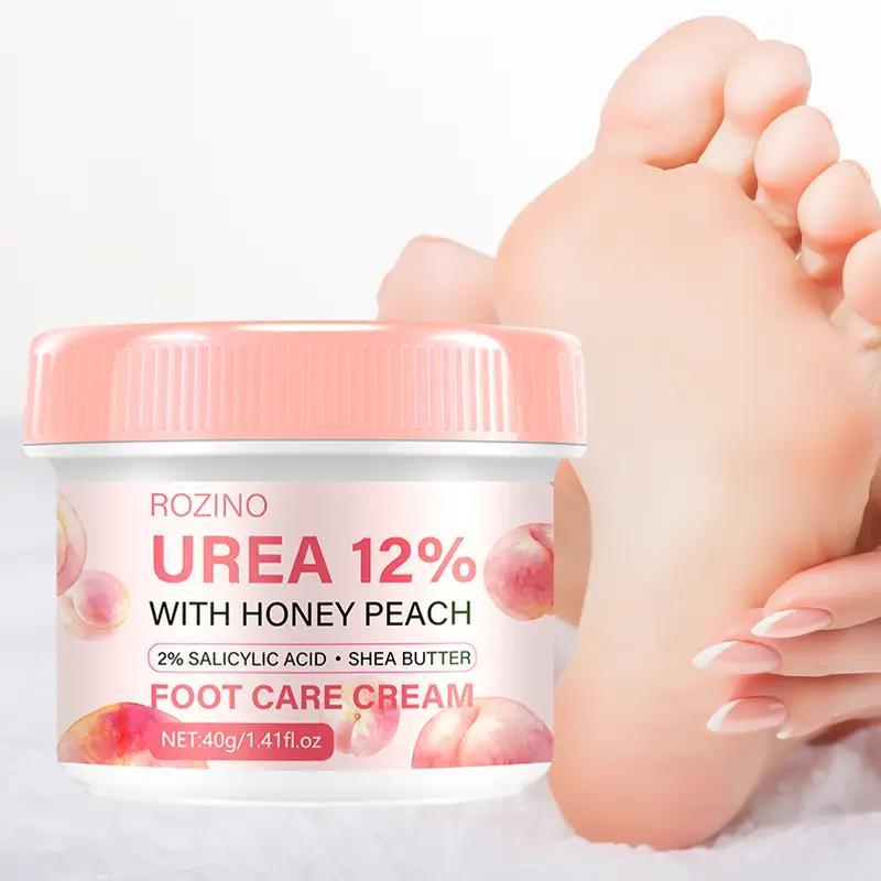 Peach Foot Care Cream, 1 Piece Moisturizing & Soothing Foot Cream, Containing 12% Urea & 2% Salicylic Shea Butter, Suitable For Dry Skin