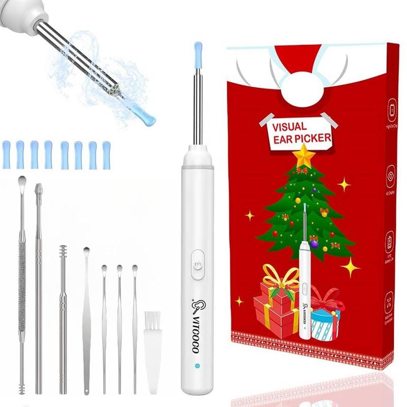 Earwax Cleaning Tool with Camera, Equipped with 6 LED Lights, 3mm Lens Diameter, and 7 Replaceable Silicone Ear Spoons, Compatible with iPhone, iPad, and Android Systems, Christmas Gift