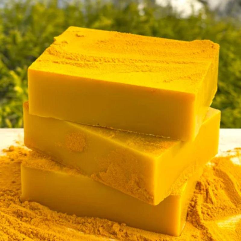 Lemon Turmeric & Kojic Acid Brighetning Soap, Turmeric Soap Set with Soap Saver Bags